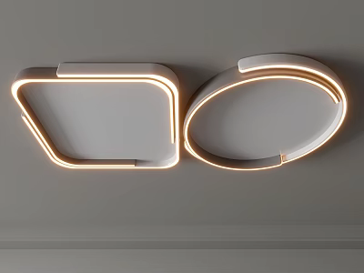 Modern Ceiling Lights For Home With Square And Oval Shapes 3d model