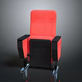 Red Upholstered Chair With Black Armrests Black Base And Metal Legs