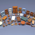 Various Styles Wooden Table And Chair Sets With Different Colors Shapes And Multiple Furniture Pieces