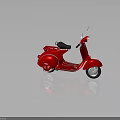 Red vintage motorcycle with black seat chrome details and retro classic design