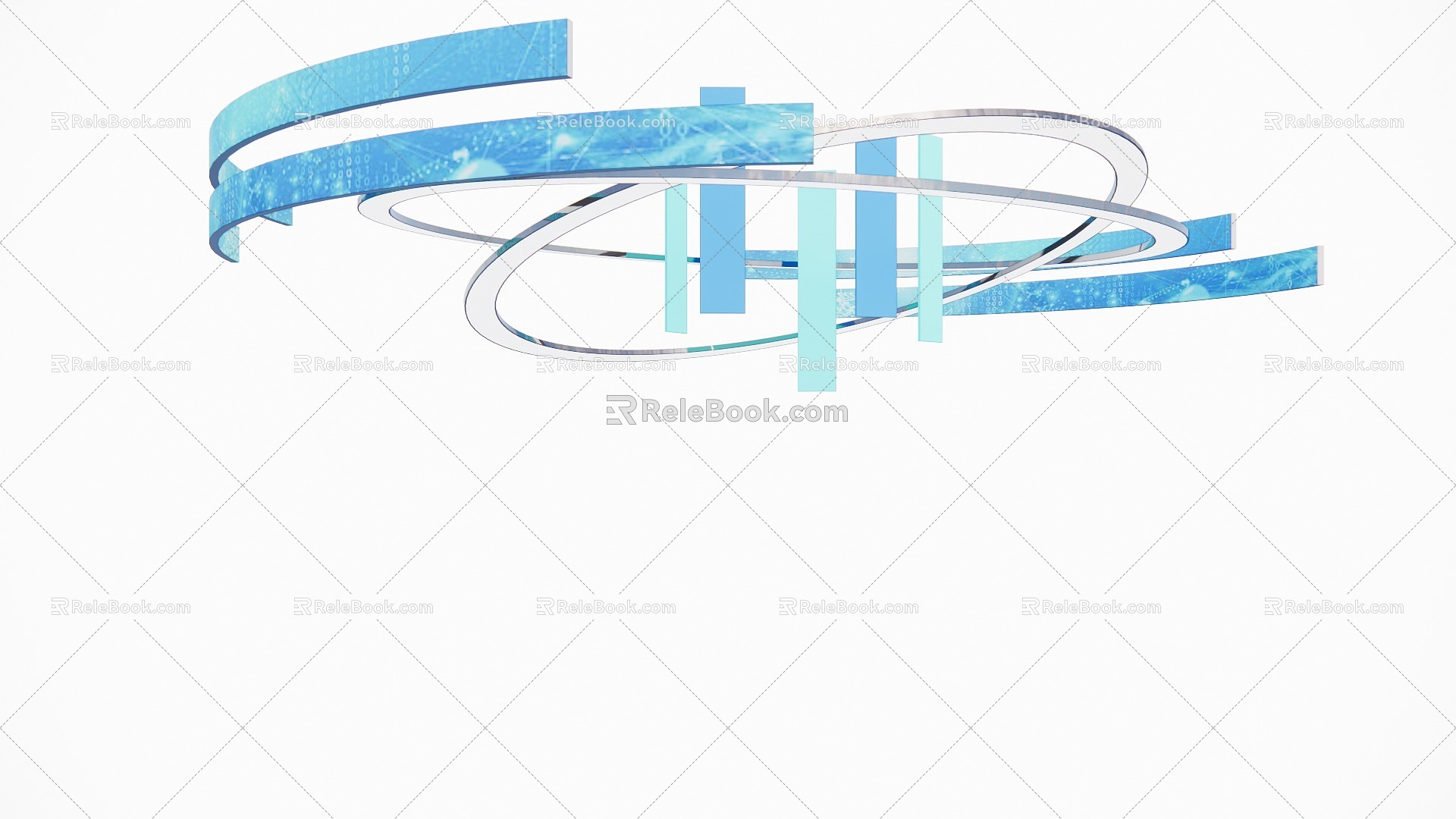 Booth top structure technology round shape 3d model