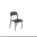 Modern Gray Dining Chairs With Sleek Design Ergonomic Back And Lightweight Frame 3d model