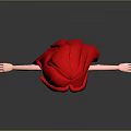 3D Cartoon Character With Red Hair Blue Top Blue Flared Pants And White Shoes