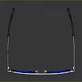 Stylish Modern Sunglasses With Blue Lenses Silver Frames And Black Temple Arms