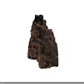 Wooden Texture Stone 3D Models Displayed From Different Angles With Structural Details