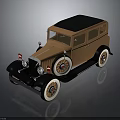 Vintage Brown And Black Sedan With White Wheel Rims Classic Design