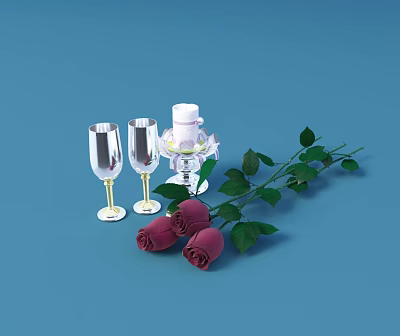 Modern Roses 3d model