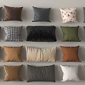 Assorted Soft Decorative Bed Pillows With Various Patterns And Textures 3d model