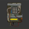 Homemade Explosive Weapon With Wooden Case Circuit Board Colored Wires And Indicator Light