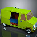minibus minivan driverless bus school bus van box car 3d model