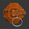 Explosive Weapon with Red Top Gray Body and Orange Components Featuring EXPLOSIVE Label Design 3d model