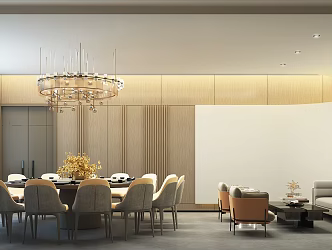 Restaurant large private room 3d model