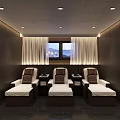 Elegant SPA Sauna Interior Design With Comfortable Seats Wooden Walls And Scenic Window View