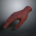 Brown Leather Glove Sculpture Carving with Realistic 3D Rendered Dark Gradient Background