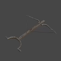 Ancient Wooden Crossbow With Greek Style Meander Pattern On Background