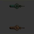 Vintage Manual Water Pumps in Rustic Red and Green Old Fashioned Design