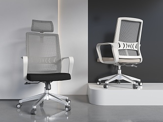 Modern Office Chair I-Chair Middle Back Chair Conference Chair Staff Chair Office Furniture Seat Mesh Chair 3d model