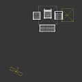 Modern Furniture Set With Red Chair Yellow Chair Green Side Table Black Bench Metal Frames