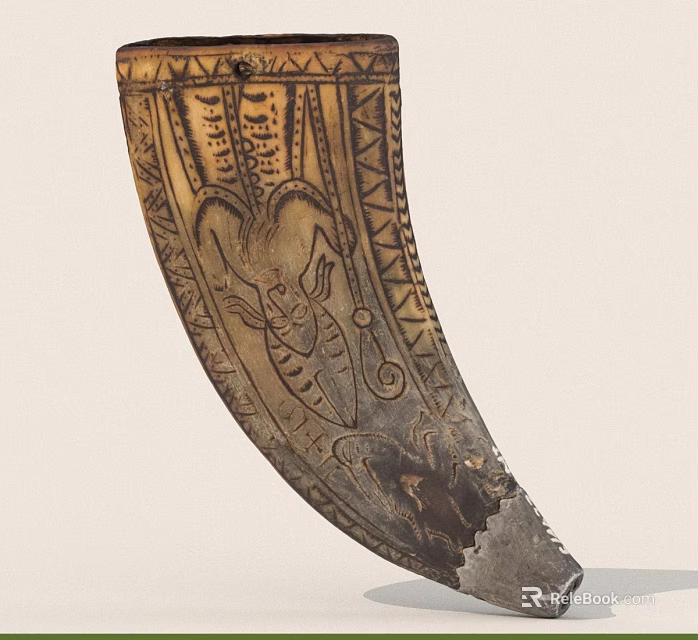 Handcrafted Carved Object With Intricate Geometric Patterns And Serrated Edge Design 3d model 