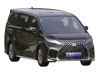 Black Lexus MPV Car With Sleek Exterior Design And Chrome Grille 3d model