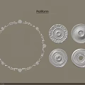Decorative Round Ceiling Medallion Designs with Ornamental Patterns and White Finish 3d model