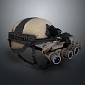 Advanced Tactical Weapon Helmet Equipped With Night Vision Binoculars Military Gear