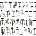 Various Designed Bar Stools With Modern Classic Styles And Wooden Metal Frames