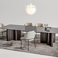 Modern Minotti Dining Table and Chair Combination 3d model