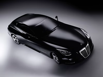 Black Luxury Sports Car With Sleek Aerodynamic Body Chrome Grille And Alloy Wheels 3d model