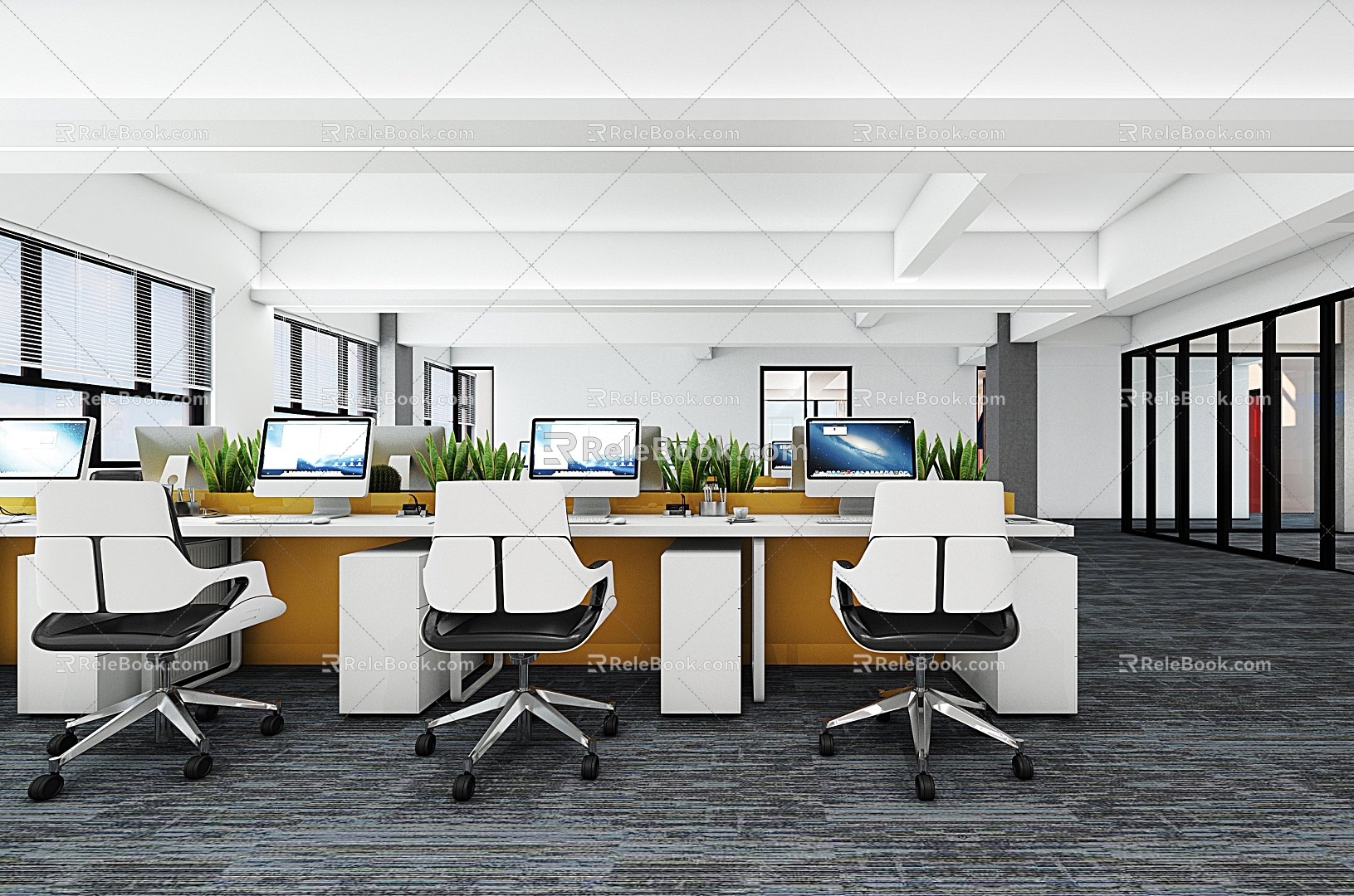 Modern Public Office Area Office Public Area Office Space Collective Office Space Office Area Work Station 3d model