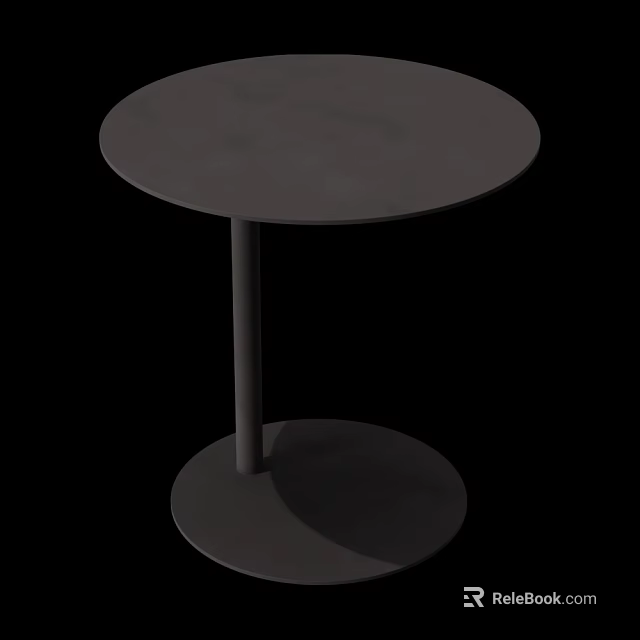 Sleek Modern Round Side Table with Gray Round Top and Base 3d model