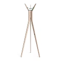 Modern Wooden Tripod Wall Decor With Hanging Hooks And Minimalist Design