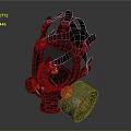 Fire Safety Gas Mask With Full Face Shield And Green Filter Canister