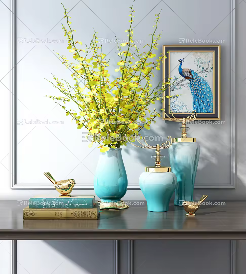 Jane European vase classical ornaments 3d model