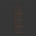 Decorative Metal Birdcage with Hanger Cylindrical Design and Grilled Base for Home Decor