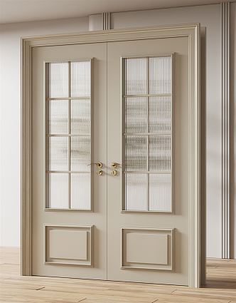 French double door 3d model