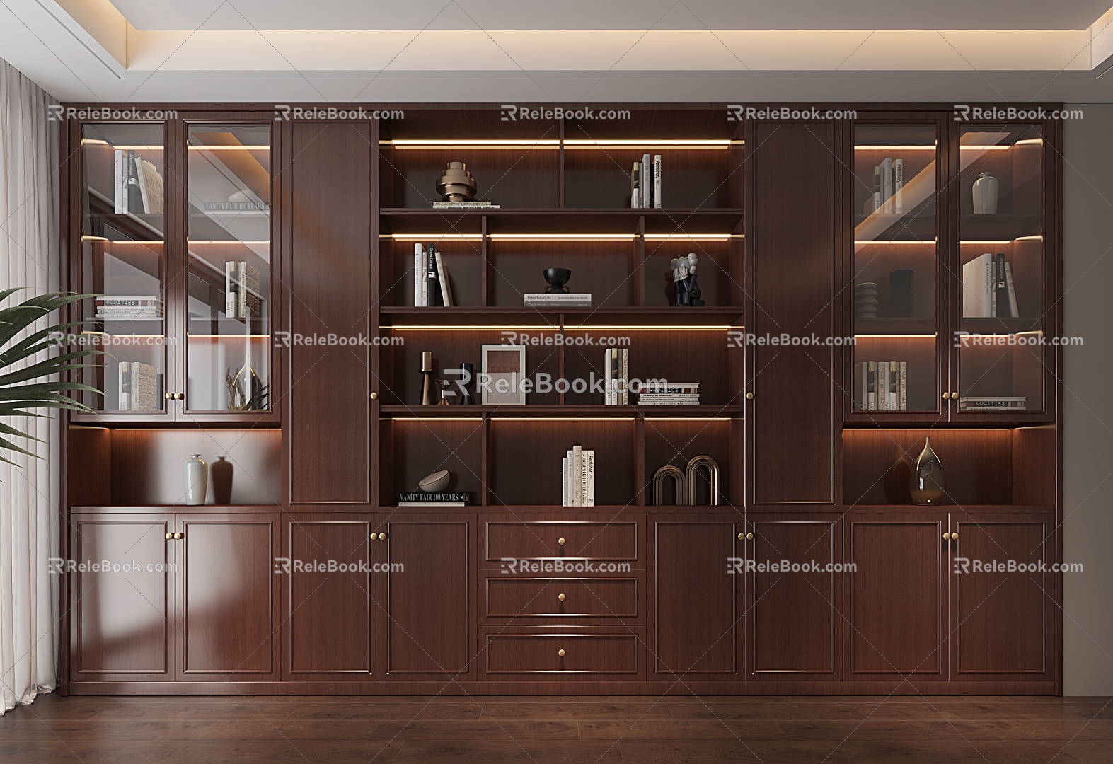 New Chinese Bookcase 3d model