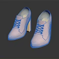 Fashionable Pink High Heel Shoes With Lace Up Design And Pointed Toe Wooden Heels