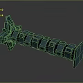 Mechanical Industrial Equipment With Metal Structure Long Strip And Shiny Connected Modules