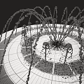 Decorative Garden Ornament Circular Fountain With Multi Layered Stone Design And Water Jets