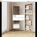 Modern Light Wooden Bookcase With Wheels And Shelves For Books In Bright Room