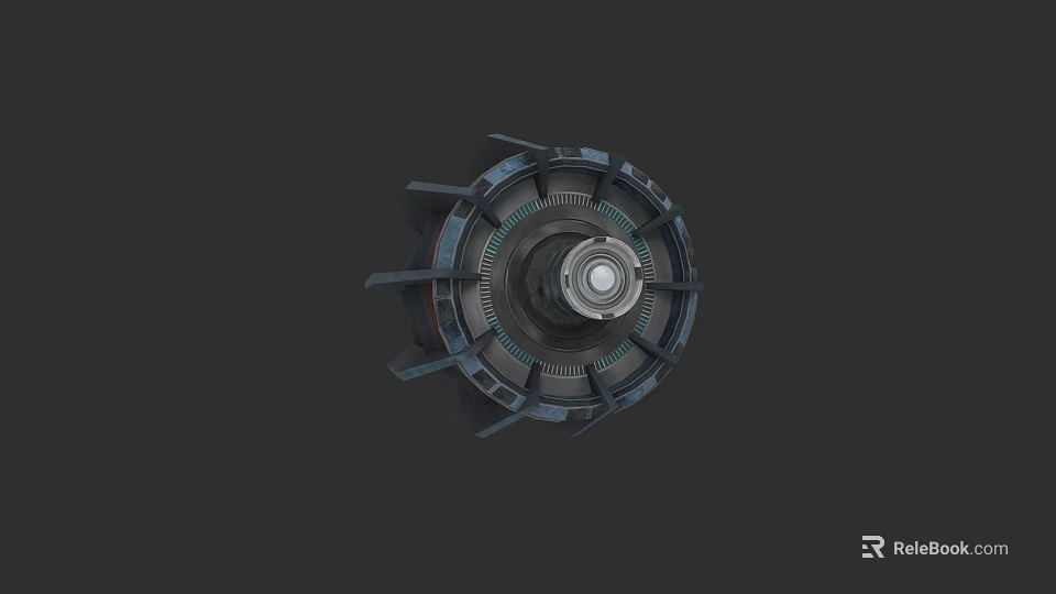Industrial Equipment With Circular Metal Structure Central Shaft And Gear Components 3d model 