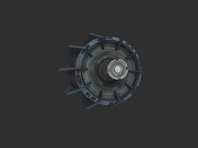 Industrial Equipment With Circular Metal Structure Central Shaft And Gear Components 3d model
