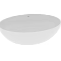 White Oval Freestanding Bathtub with Modern Sleek Design and Smooth Surface