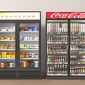 Summer Beverage Refrigerators With Coca Cola Drinks And Assorted Bottles Cans 3d model