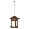 Traditional Wooden Lantern Shaped Pendant Light With White Shade And Classic Design