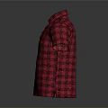 Red Plaid Short Sleeved Shirt For Daily Casual Wear And Comfort