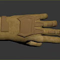 Brown Fabric Work Glove With Textured Palm For Durable Practical Use 3d model