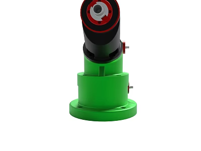 Green Base Mechanical Device Featuring Black Upper Part And Red Accent 3d model