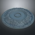 Classical Decorative Ceiling Medallion With Intricate Carved Patterns And Central Circle 3d model